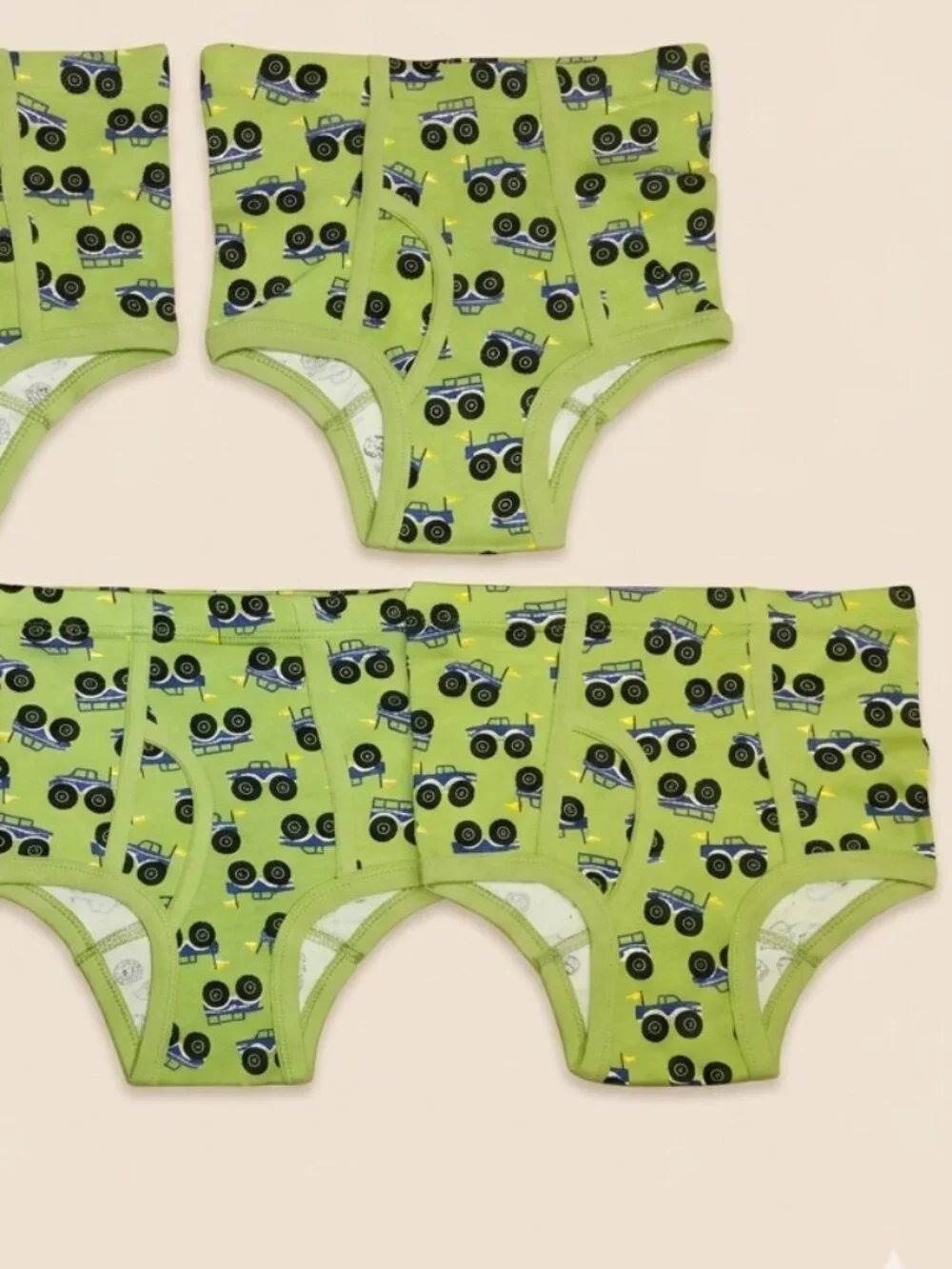 Cars 3 Size M Boys Green Monster Truck Briefs Underwear